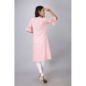 Generic Women's Casual Short Sleeve Silk Blend Printed Kurti (Pink)