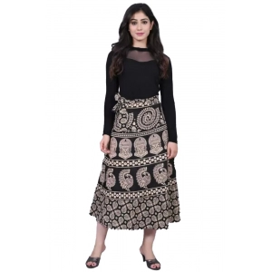Generic Women's Cotton Printed Wrap Around Maxi Skirt (Multicolor, Free Size)