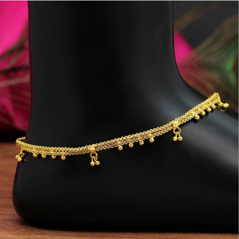 Generic Women's Gold Color Anklets (Free Size: Upto 10") 