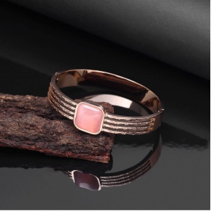 Generic Women's Pink Color Monalisa Stone Adjustable Bracelet 