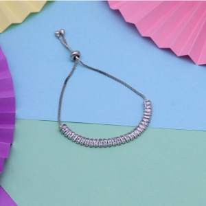 Generic Women's Silver Color Rhinestone Adjustable Bracelet 