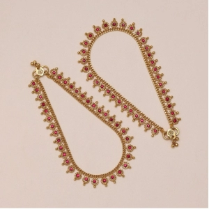 Generic Women's Rani Color Anklets (Free Size: Upto 10") 