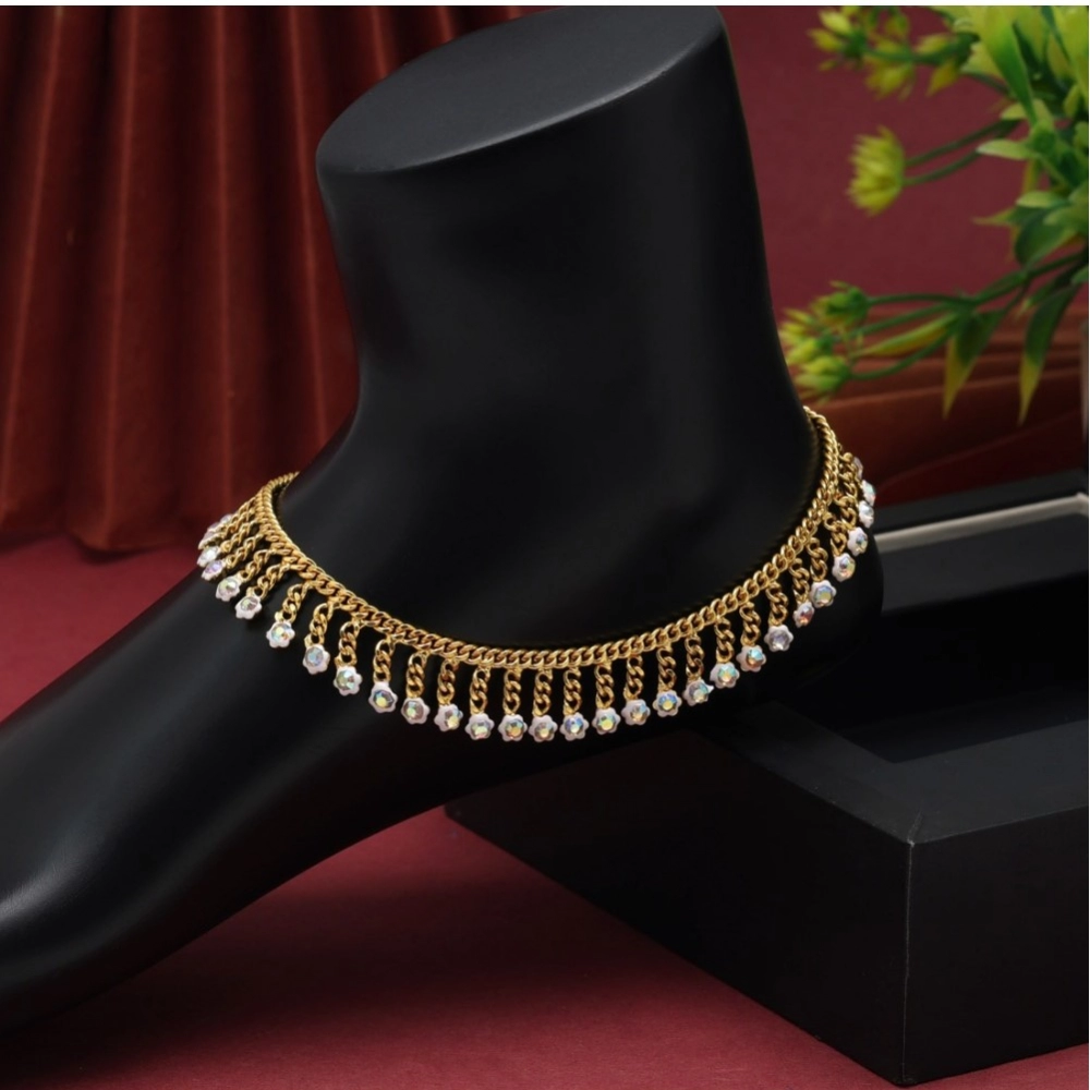 Generic Women's Rainblow Color Anklets (Free Size: Upto 10") 