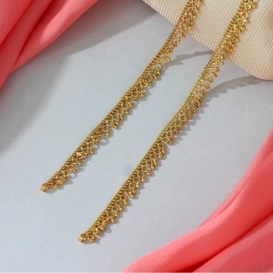 Generic Women's Gold Color Anklets (Free Size: Upto 10") 