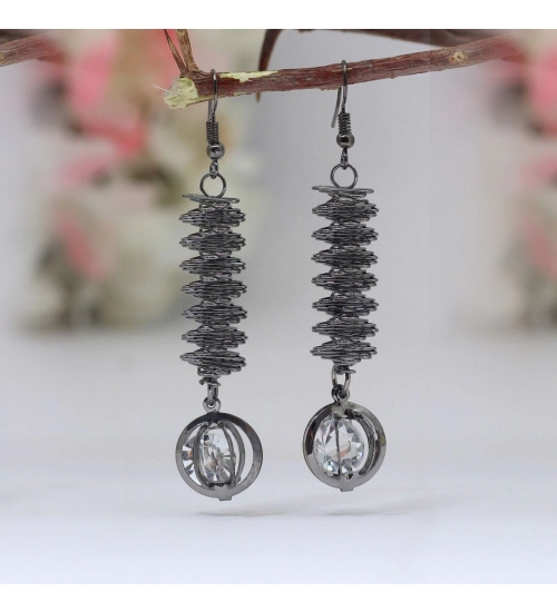 Women's Black Color Antique Earrings Combo Of 6 Pairs 