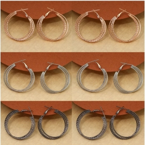 Generic Women's Multi Color Antique Earrings Combo Of 6 Pairs 