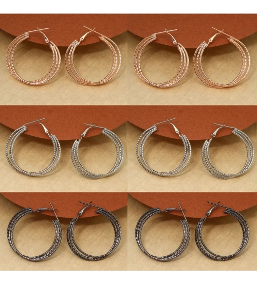 Women's Multi Color Antique Earrings Combo Of 6 Pairs 