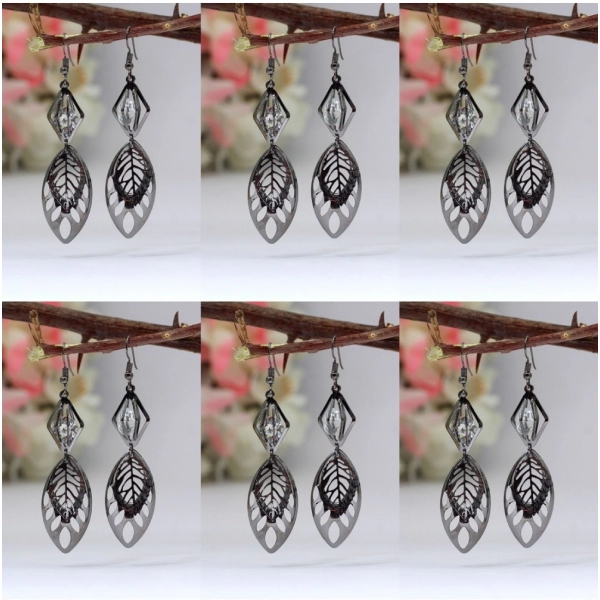 Dropship Women's Black Color Antique Earrings Combo Of 6 Pairs