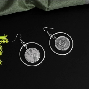 Generic Women's Silver Color Oxidised Earrings 