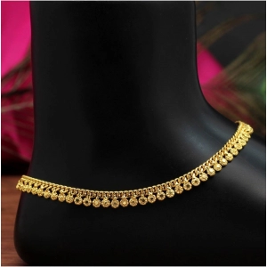 Generic Women's Gold Color Anklets (Free Size: Upto 10") 