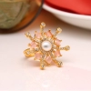 Dropship Women's Pink Color American Diamond Finger Adjustable Ring 