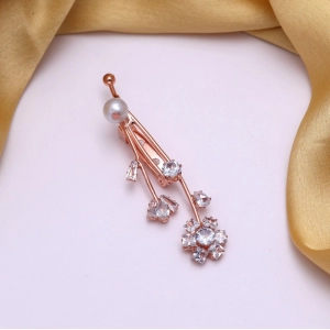 Generic Women's White Color Brooch Use Burkha Pin & Dupatta / Saree Pin 