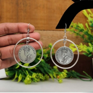 Generic Women's Silver Color Oxidised Earrings 