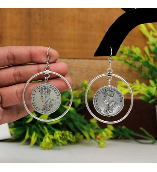 Women's Silver Color Oxidised Earrings Women's Silver Color Oxidised Earrings