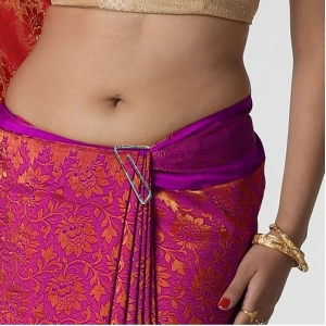 Generic Women's Multi Color Use Saree Hijab Pins Safety Pins Stone Brooch Clip On X Pins For Women Combo Of 4 Pieces 