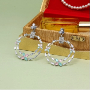 Generic Women's Multi Color Stone Earrings 