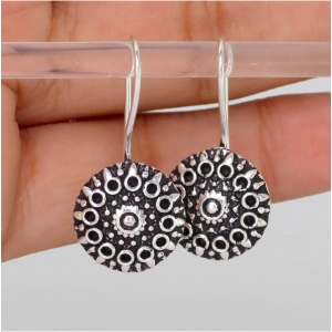 Generic Women's Handmade Indian Traditional Designer Silver Oxidised Stud Brass Earrings 