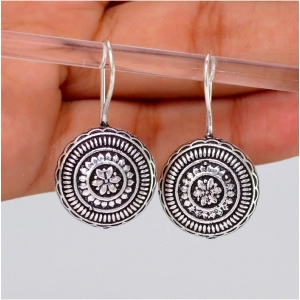 Generic Women's Oxidised Silver Tone Fashion Earrings Studs 