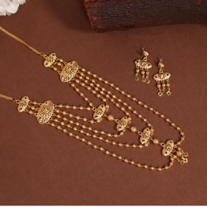 Generic Women's Gold Color Gold Plated Necklace Set 