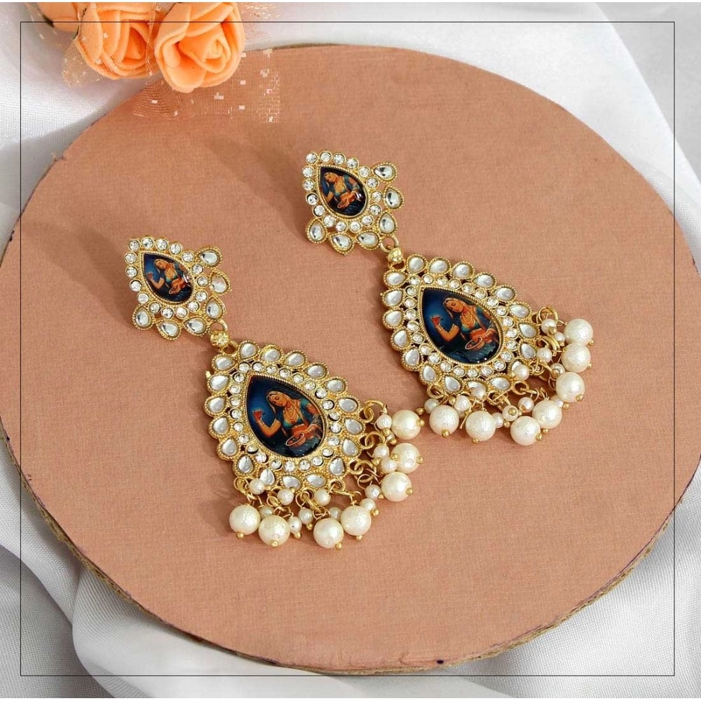 Generic Women's Multi Color Kundan Kundan Earrings 
