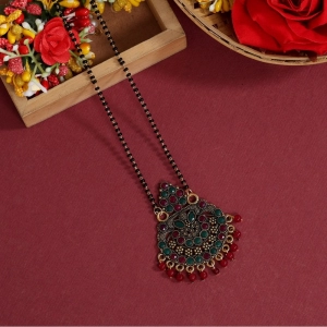 Generic Women's Maroon & Green Color Mangalsutra 