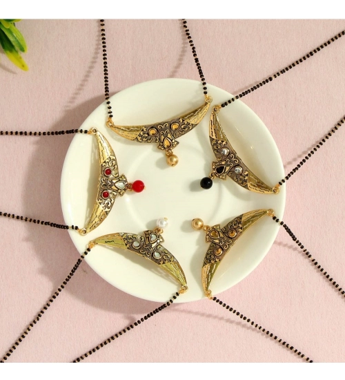 Women's Assorted Color 5 Piece Of Mangalsutra Combo 