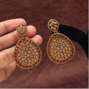 Generic Women's Rani Color Matte Gold Earrings 