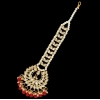 Dropship Women's Red Color Imitation Pearl &amp; Kundan Maang Tikka 