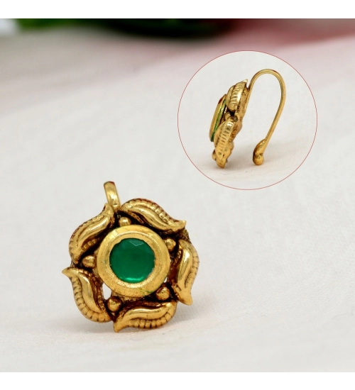 Women's Multi Color Kundan Nose Pin Combo Of 4 Pieces 