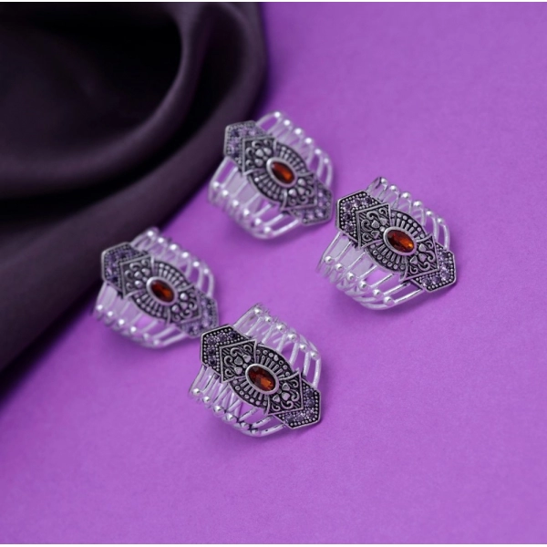 Dropship Women's Multi Color Assorted Design Adjustable Toe Rings Combo Of 2 Pairs