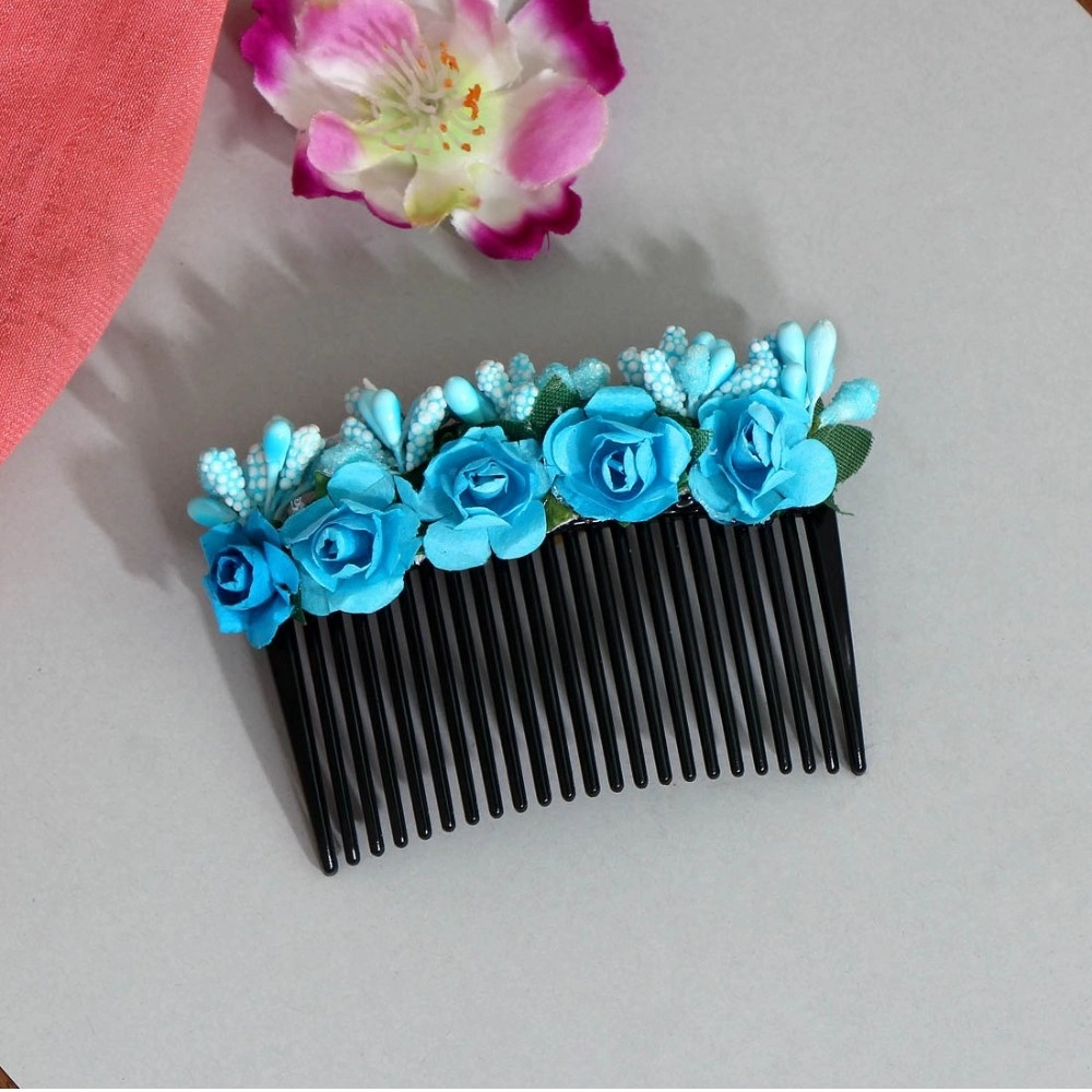 Generic Women's Firozi Color Hair Comb Pin 