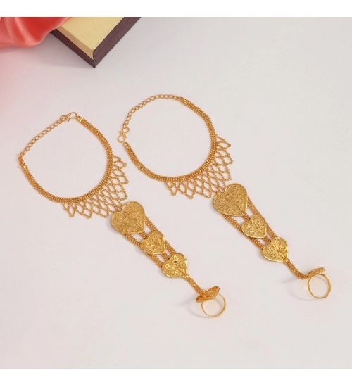 Women's Gold Plated Hathphool Adjustable Chain