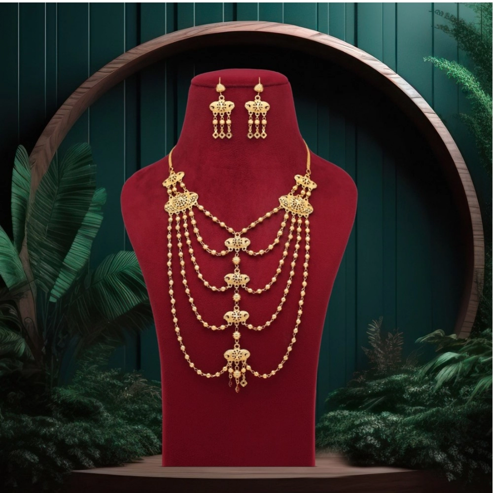 Generic Women's Gold Color Gold Plated Necklace Set 