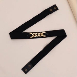 Generic Women's Gold & Black Color Kamarband Elastic Waist Belt For Women//Girls Adjustable Hip Belt