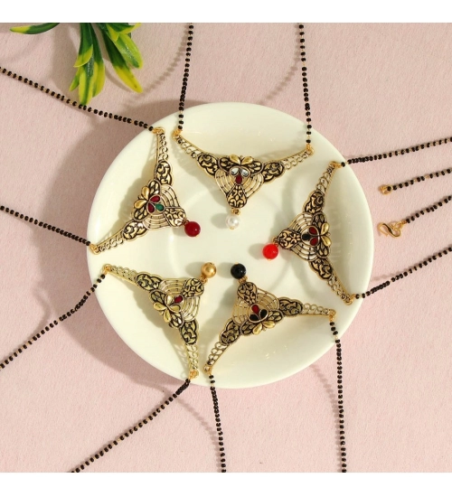 Women's Assorted Color 5 Piece Of Mangalsutra Combo 