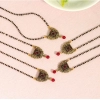 Dropship Women's Maroon &amp; Green Color 5 Piece Of Mangalsutra Combo 