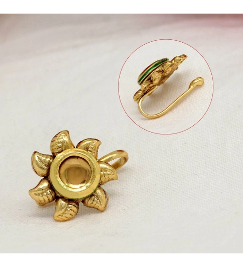 Women's Multi Color Kundan Nose Pin Combo Of 4 Pieces Women's Multi Color Kundan Nose Pin Combo Of 4 Pieces