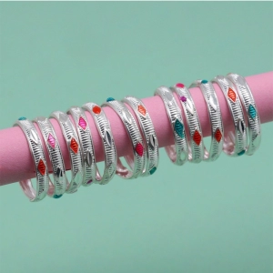 Generic Women's Multi Color Assorted Design Adjustable Toe Rings Combo Of 6 Pairs 