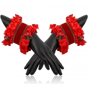 Generic Women's Red Color Floral Bangles Set: 2.4 