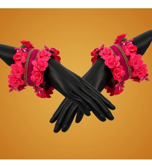 Women's Rani Color Floral Bangles Set: 2.4 Women's Rani Color Floral Bangles Set: 2.4