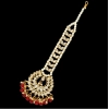 Dropship Women's Maroon Color Imitation Pearl &amp; Kundan Maang Tikka 