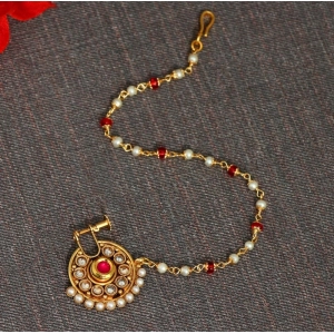Generic Women's Maroon Color Nose Nath 