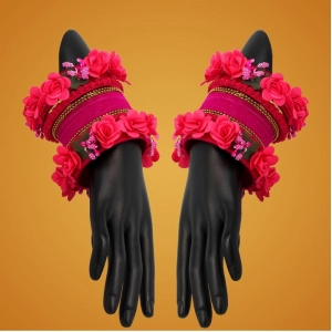 Generic Women's Rani Color Floral Bangles Set: 2.4 