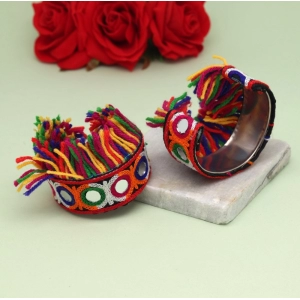 Generic Women's Multi Color Oxidised Thread Work 1 Pair Of Adjustable Bracelet 