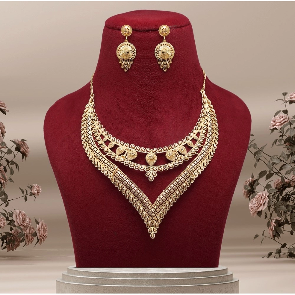 Generic Women's Gold Color Gold Plated Necklace Set Adjustable Chain