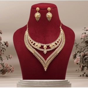 Generic Women's Gold Color Gold Plated Necklace Set Adjustable Chain