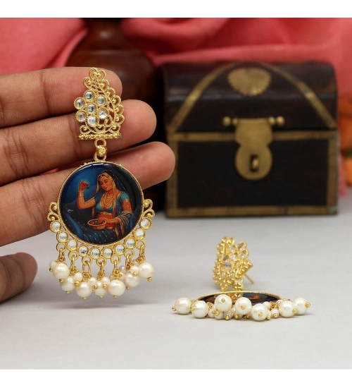 Women's Multi Color Kundan Kundan Earrings Women's Multi Color Kundan Kundan Earrings