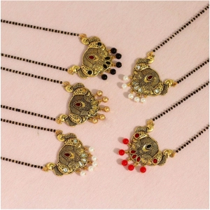 Generic Women's Assorted Color 5 Piece Of Mangalsutra Combo 