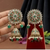 Dropship Women's Maroon &amp; Green Color Mirror Earrings 