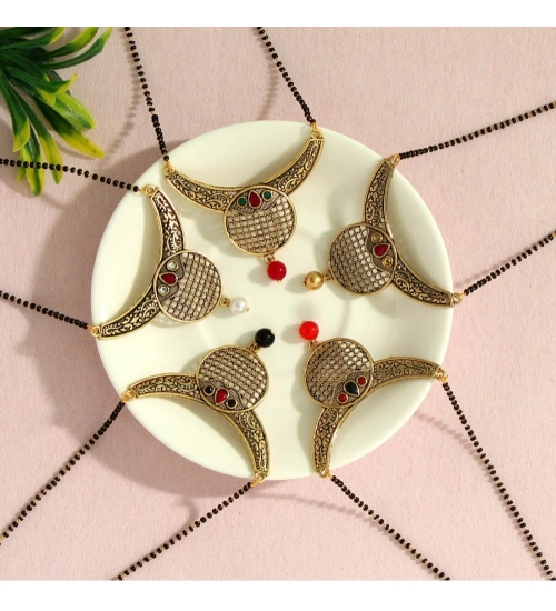 Women's Assorted Color 5 Piece Of Mangalsutra Combo 